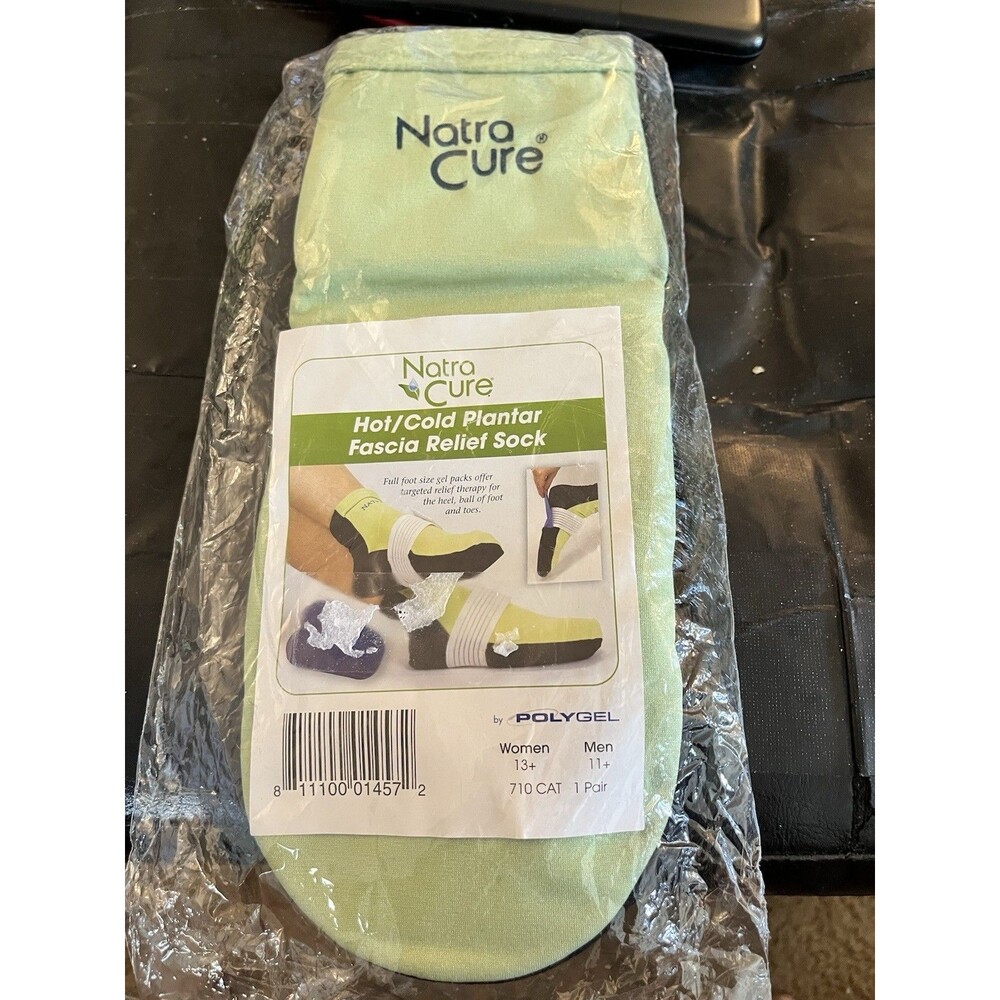 NatraCure Plantar Fasciitis Cold Socks w/Compression Therapy Lg New In Package